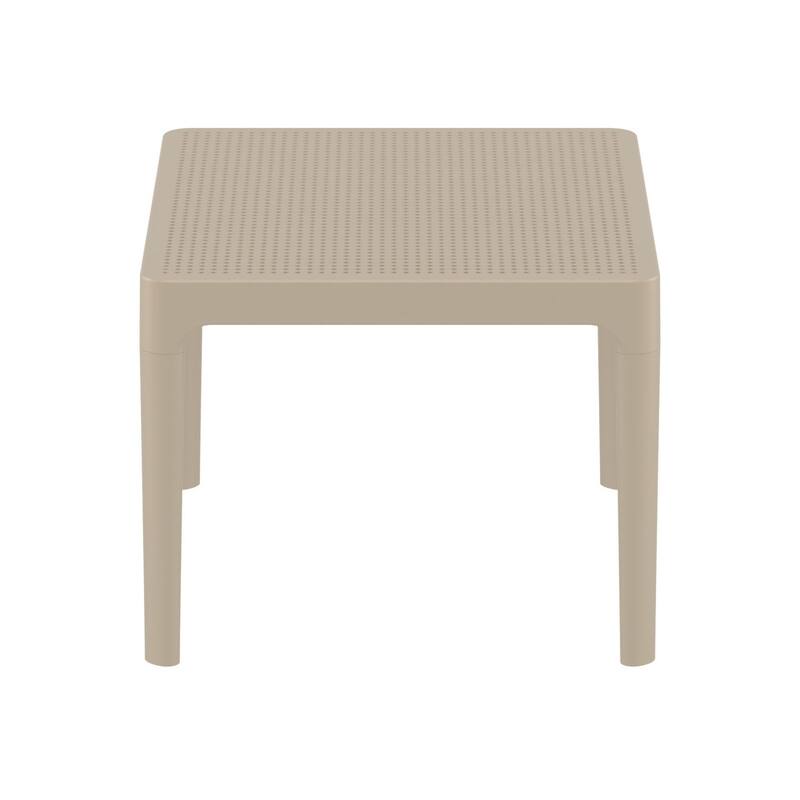 23.5" Taupe Brown Rectangular Outdoor Patio Side Table