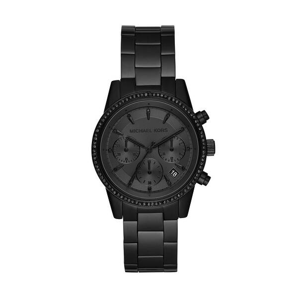 Shop Michael Kors Women S Ritz Black Stainless Steel Ladies Watch Overstock 31620447