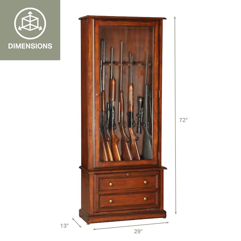 Classic Eight-gun Glass Door Display Cabinet