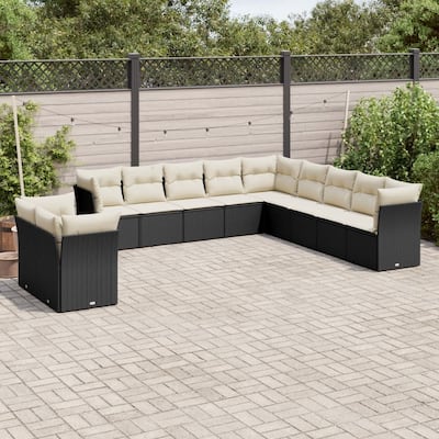 vidaXL Garden Sofa Set Black