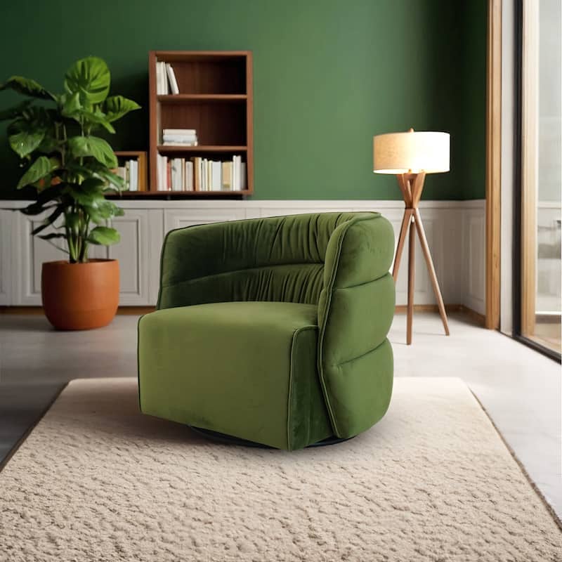 GDFStudio - Walden Modern Mid-Century Velvet 360° Swivel Chair