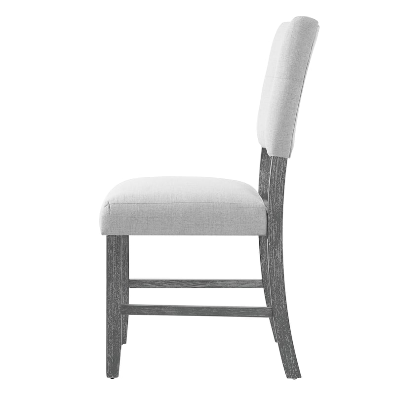 Wooden Dining Chairs Set of 4, Modern Fabric Upholstered Kitchen Side Chairs, Farmhouse Dining Room Chair with Solid Wood Legs