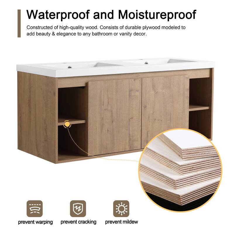 Malwee 48" Floating Bathroom Vanity with Resin Sink