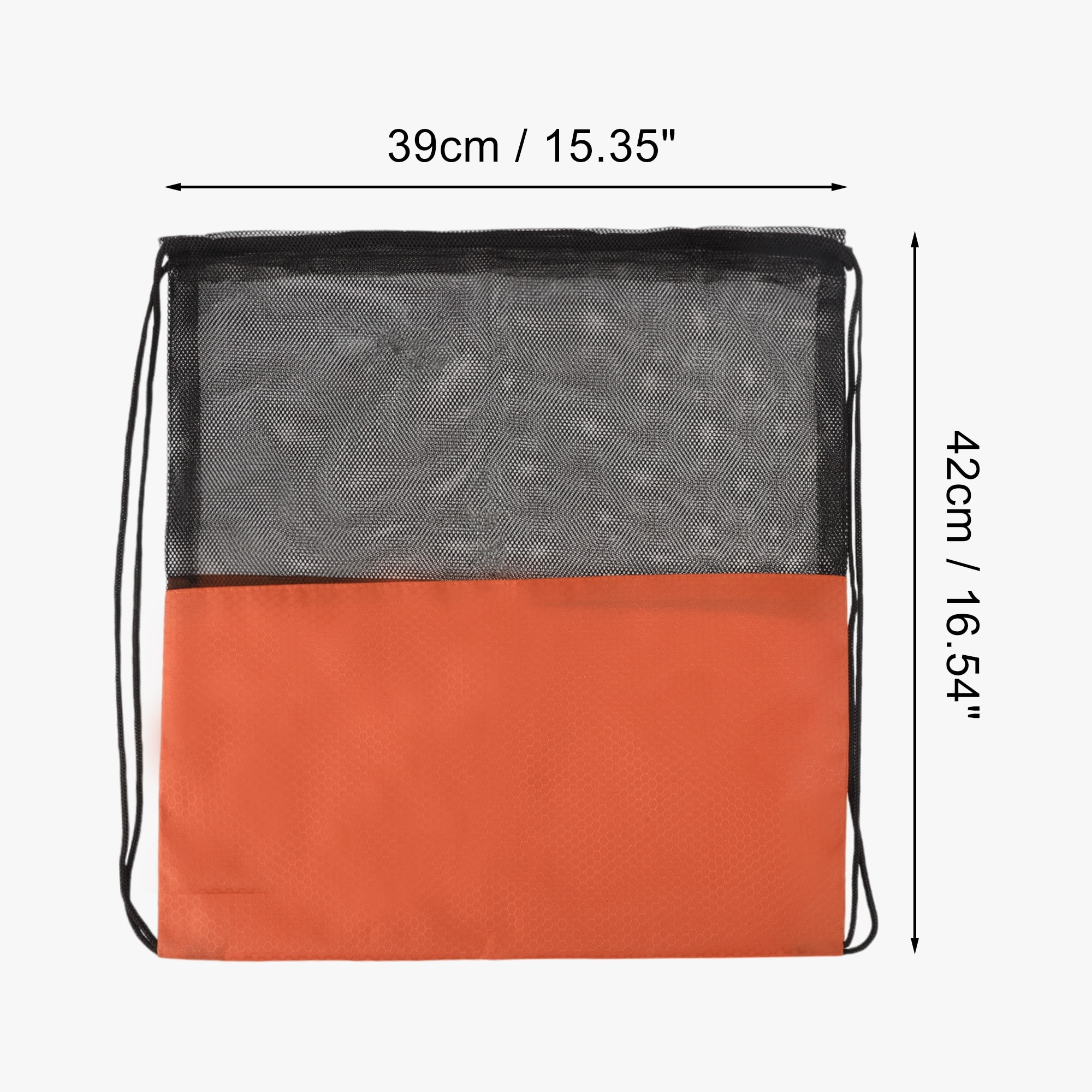 Drawstring Backpacks Adjustable Mesh Ball Bag for Football Basketball White