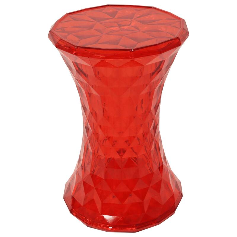 Plastic Side Table with a Diamond Pattern Design Clio Series