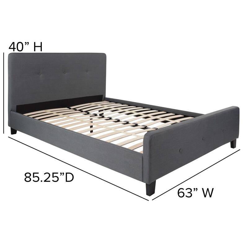 Tufted Platform Bed with 10 Inch Pocket Spring Mattress