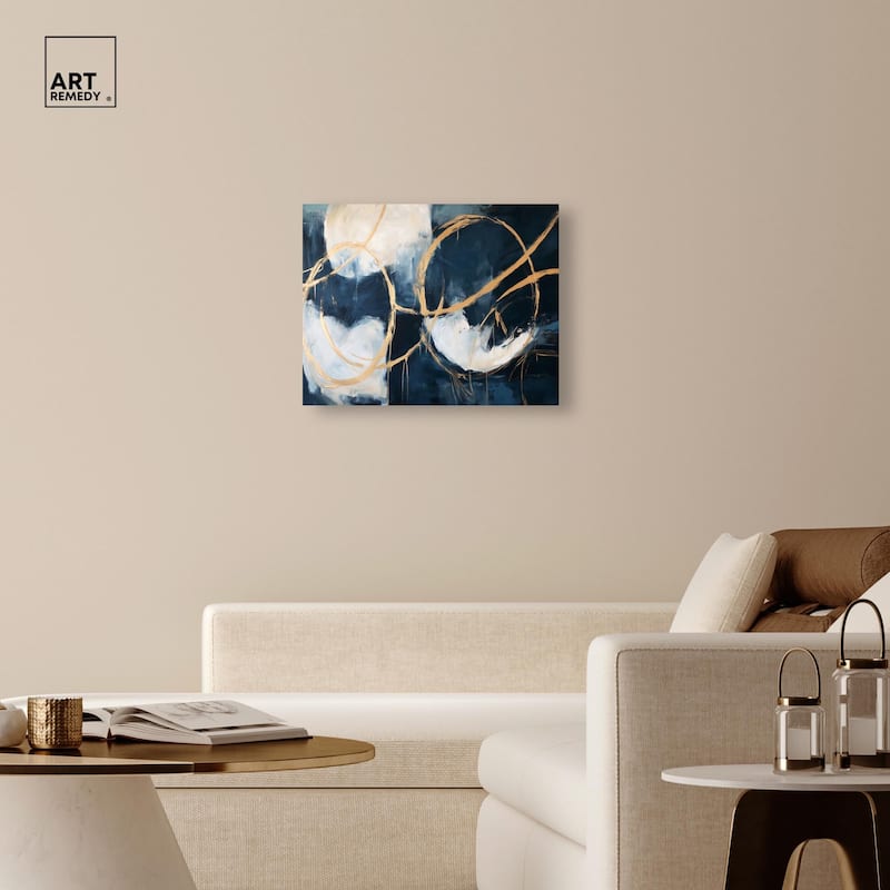 Gold Loops Canvas by Art Remedy, Gallery Wrapped