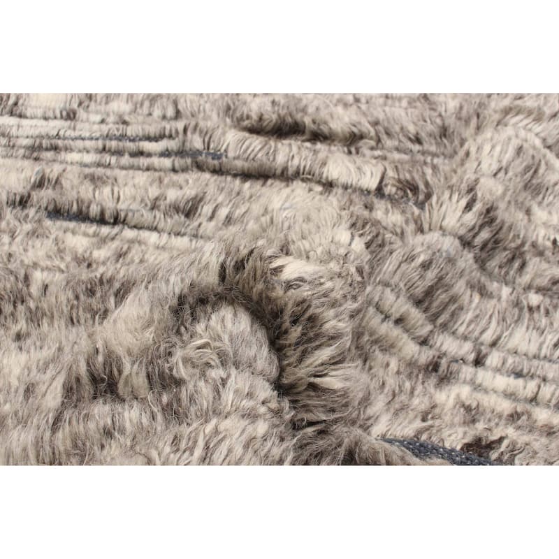 ECARPETGALLERY Hand-knotted Tangier Grey Wool Rug - 4'2 x 5'2