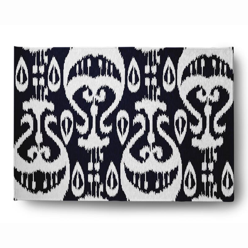 Ikat Soft Chenille Rug - 5' x 7' - Black