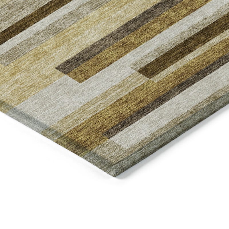 HomeRoots Striped Transitional Rectangle Outdoor Rug