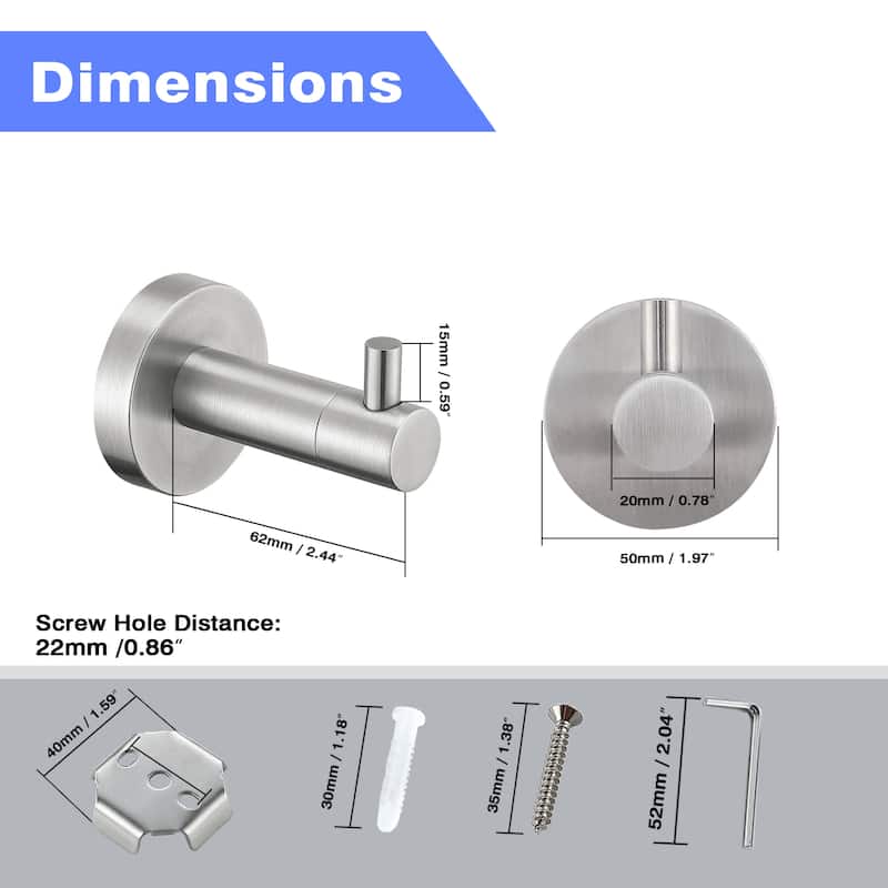 Wall Mounted Towel Hook Bathroom Robe Hook