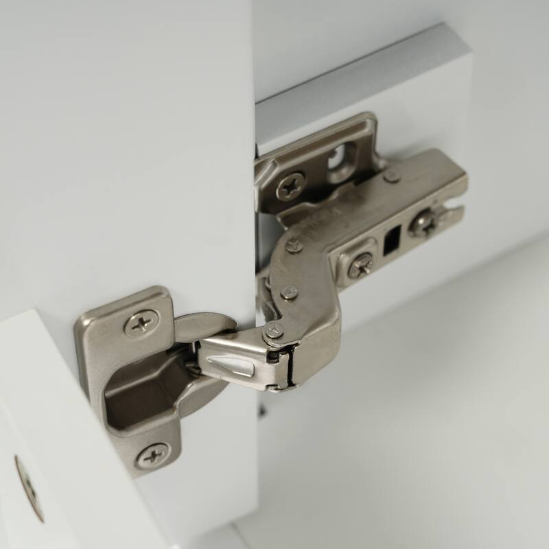 30" White Bathroom Vanity with Ceramic Sink and Versatile Storage - Ideal for Small Bathrooms