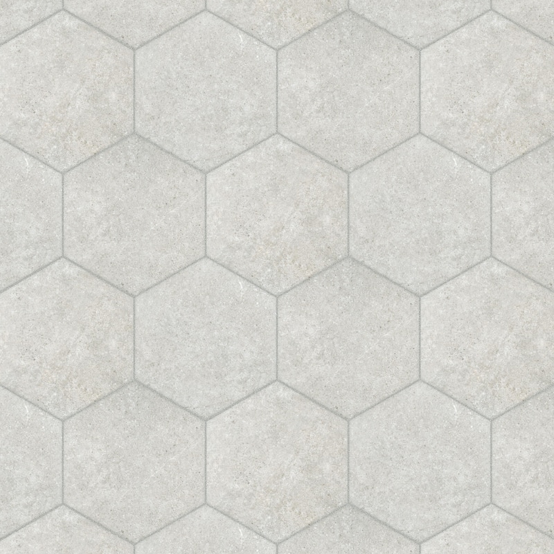 Merola Tile Traffic Hex Silver 8-5/8" x 9-7/8" Porcelain Floor and Wall Tile