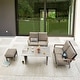 preview thumbnail 9 of 18, Patio Festival Thermal Transfer 4-Piece Outdoor Dining Set Beige