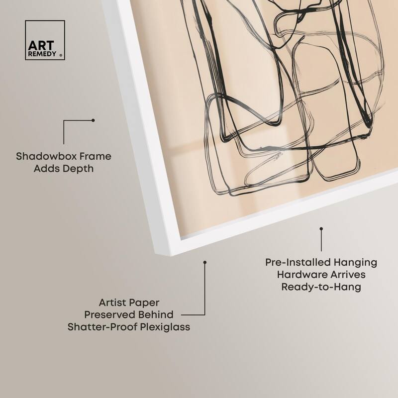 Embrace of Lines III Shadowbox by Art Remedy