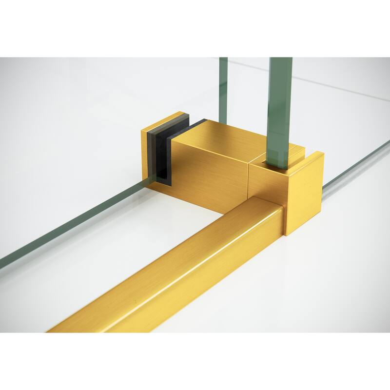 Equinox 60 in. x 60 in. Fully Frameless Glass Bath Slider with Bronze Tint