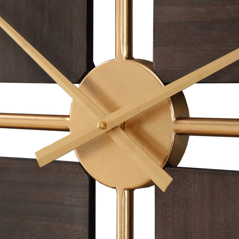 Uttermost Walnut Elegance Wall Clock - 38"H x 38"W x 2.75"D