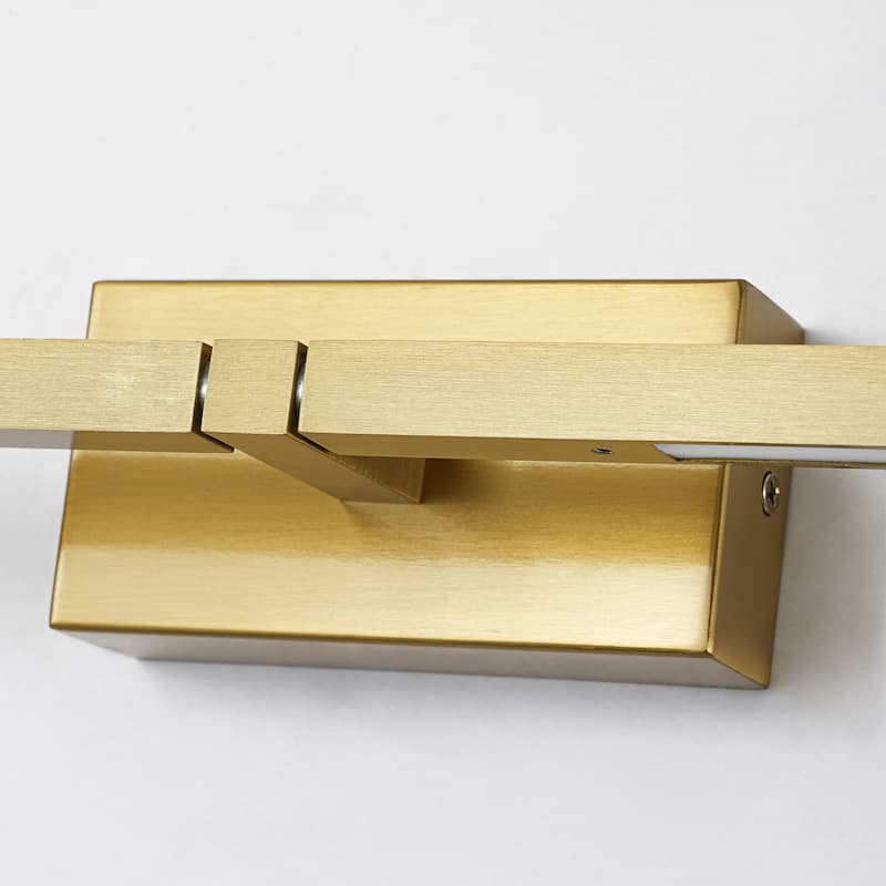 25" Modern Black/Gold LED Wall Sconce - 12W 3000K Warm Light, Linear Fixture for Bedroom & Hallway