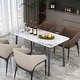 preview thumbnail 10 of 25, 55” Rectangular Kitchen Dining Table Sintered Stone Tempered Glass Top with Metal Frame Table