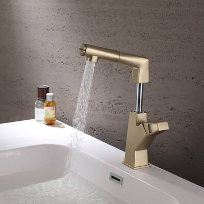 Single Handle Bathroom Faucet with Pull Out Sprayer Single Hole Bathroom Sink Faucets Modern Basin Vanity Taps