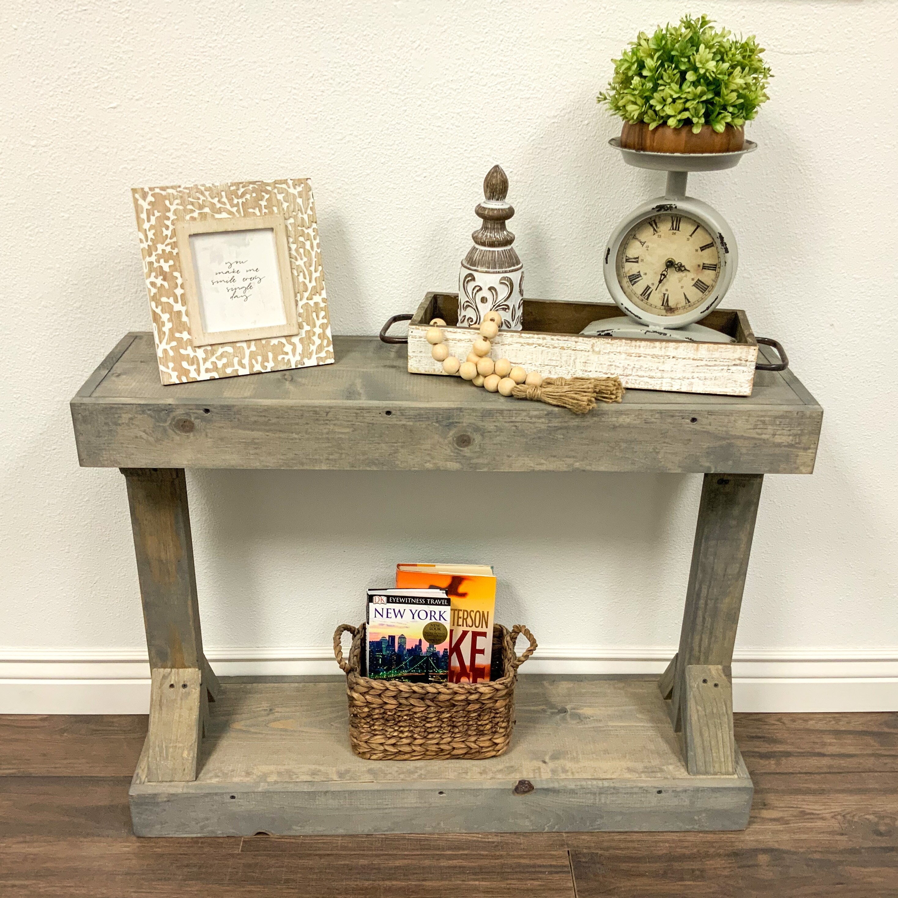 34 81cm Table dAppoint avec 2 Tiroirs en Bois /& m/étal Pieds pour Salon//Couloir//Entr/ée,Brun Fonc/é /& Noir DlandHome Table Console 120