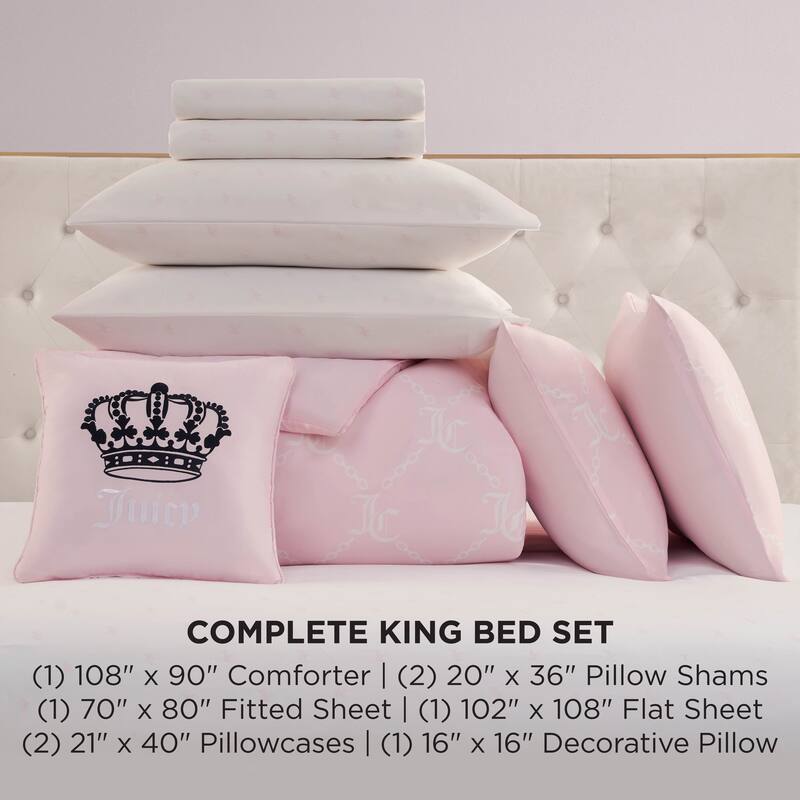 Juicy Couture Link Printed Bed-in-a-Bag Comforter Set