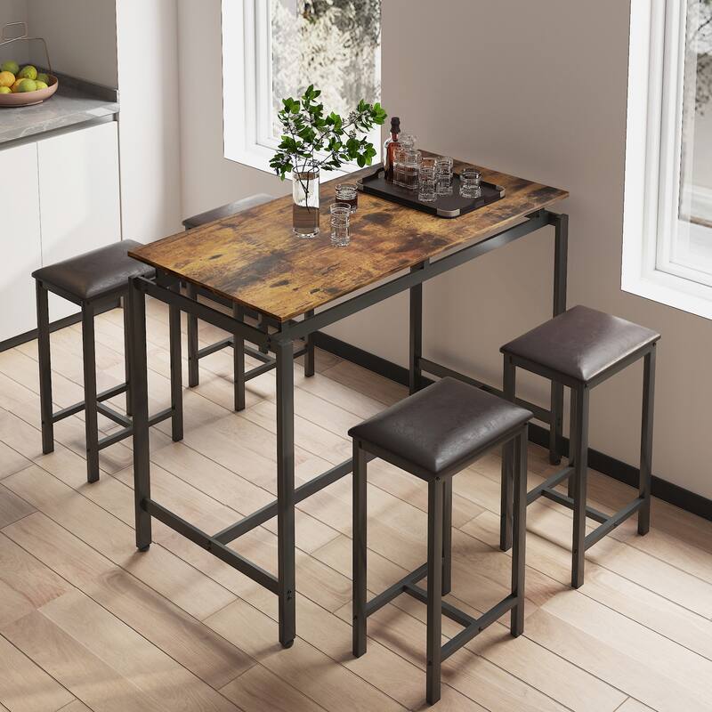 5-Piece Kitchen Counter Height Table Set