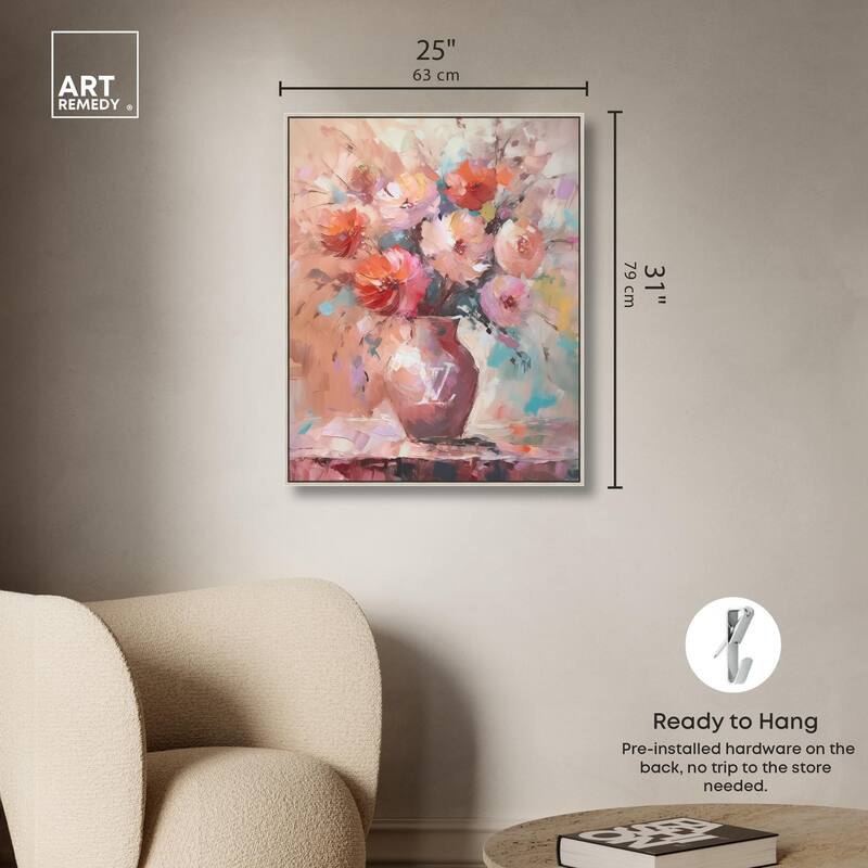 Un Jarron con flores glam Canvas by Art Remedy