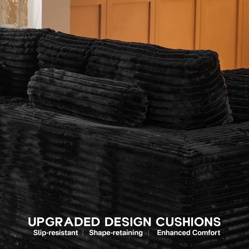 OVIOS All-Foam Cloud L-Shaped Lounger Sofa​ ​​With Ottoman​