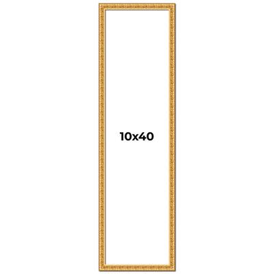 10x40 Frame Gold Real Wood Picture Frame Width 1 inches | Interior
