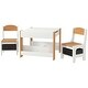 preview thumbnail 1 of 11, Kids chairs and table for reading or Drawing on a Blackboard - 24.2" L x 24.2" W x 18.9" H White