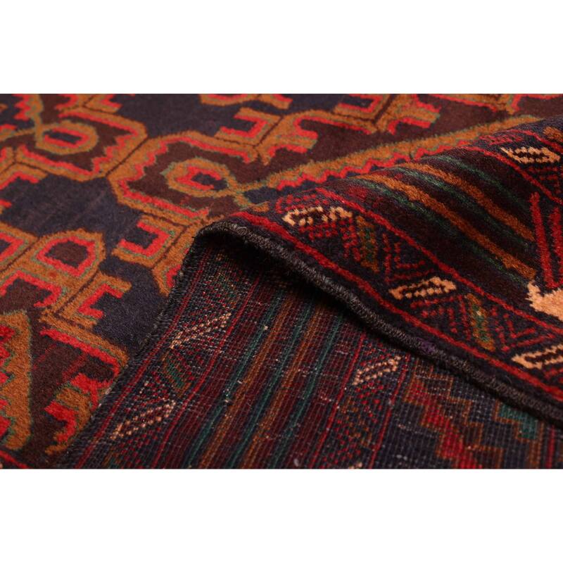 ECARPETGALLERY Hand-knotted Teimani Black, Brown Wool Rug - 3'10 x 6'11