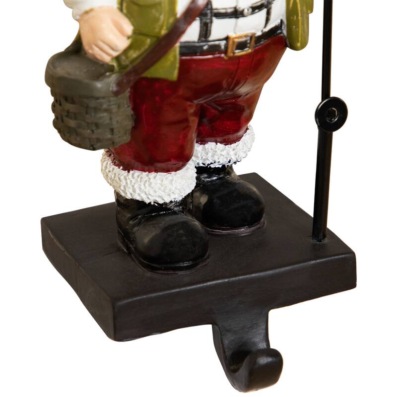 Fishing Santa Claus Christmas Stocking Holder - 8.5"