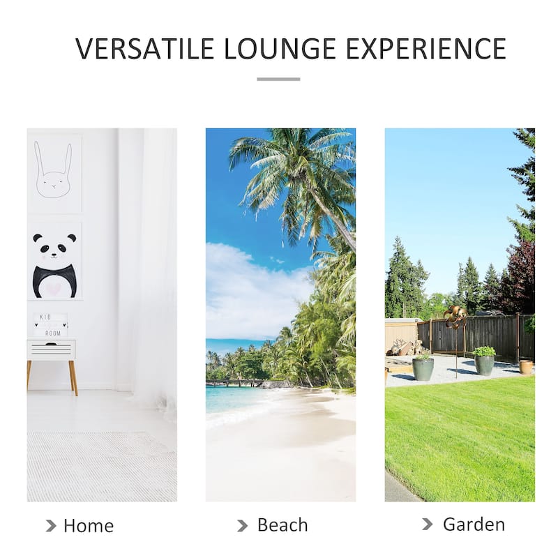 Outsunny Brazilian Style Hammock Extra Large Cotton Hanging Camping Bed with Carrying Bag, for Patio Backyard Poolside, White