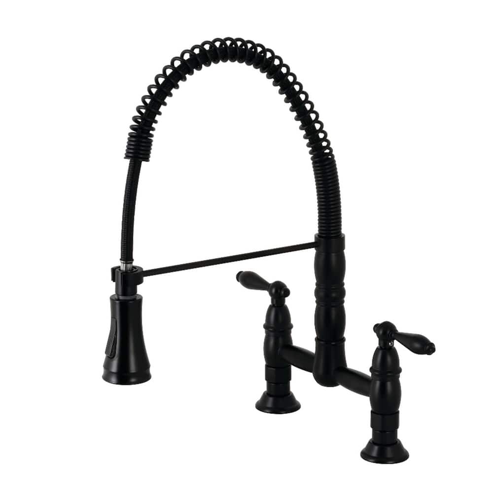 Kingston Brass Heritage 1.8 GPM Widespread Bridge Pull Down Kitchen