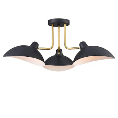 Symi Farmhouse Multi-Directional Ceiling Spot Light Matte Black - Black & Brass