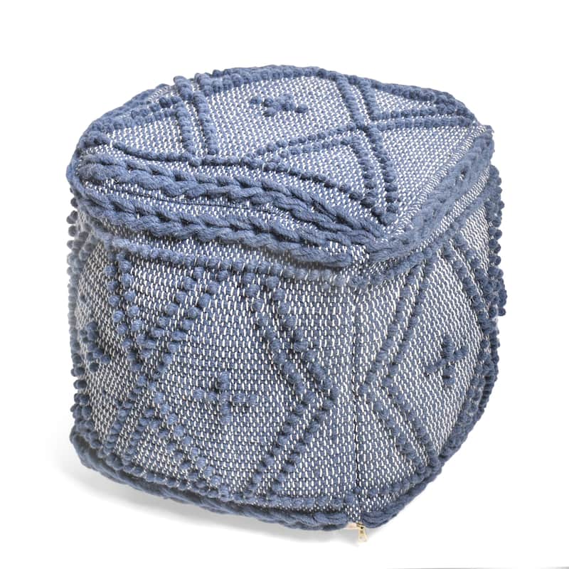 Fossa Handcrafted Boho Large Rectangular Pouf by Christopher Knight Home