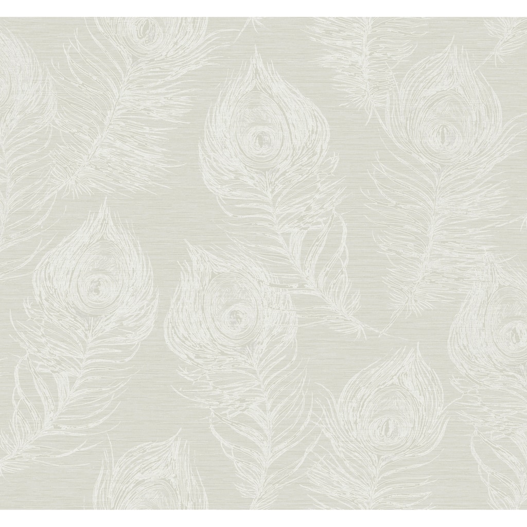 Candice Olson Regal Peacock White Wallpaper