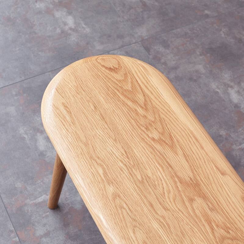Natural Oak Wood Dining Bench Bed Bench for Dining Room, Bedroom