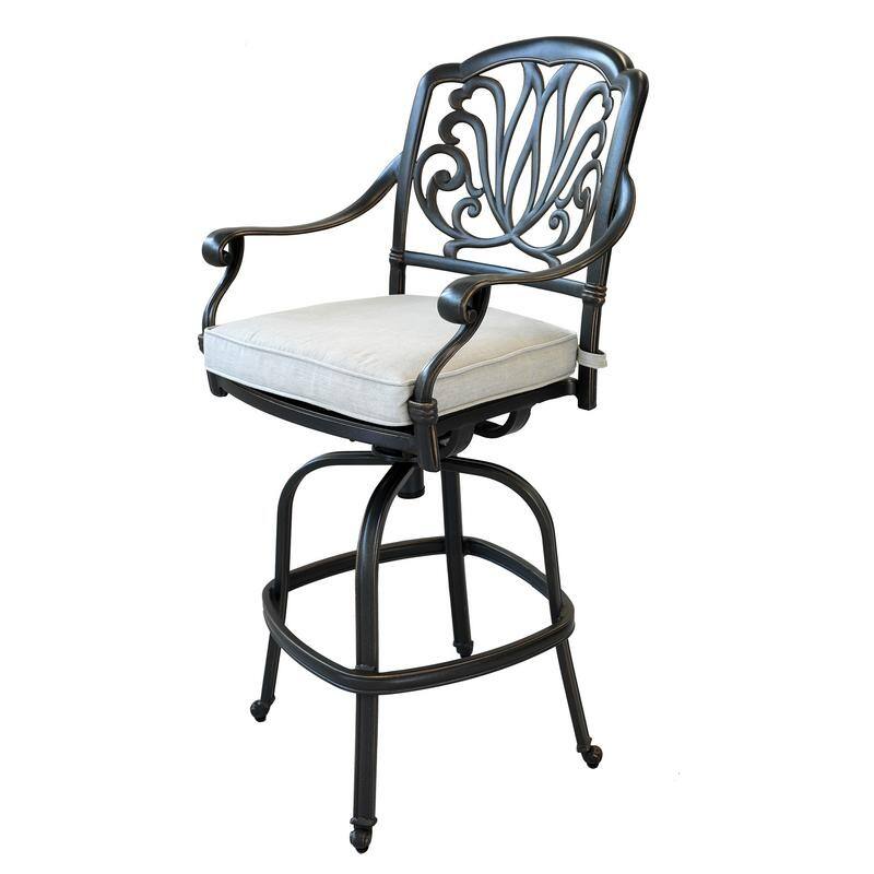 Saybrook Aluminum Swivel Bar Stool with Cushion (Set of 2)