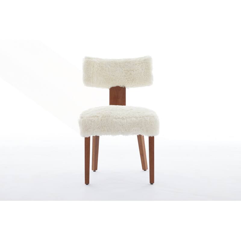 Set of 2 Fabric Modern Armless Dining Chairs