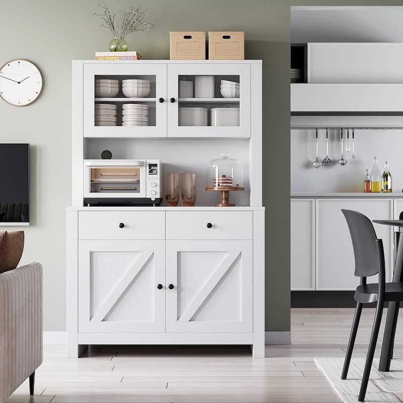 Freestanding Hutch Kitchen Pantry Storage Cabinet for Kitchen, Living Room - N/A