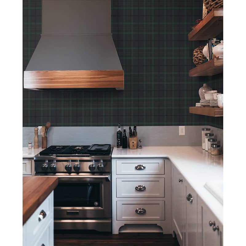 NextWall Tailor Plaid Peel and Stick Wallpaper