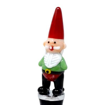 Garden Gnome Red and Green Wine Bottle Stopper Topper - Multi