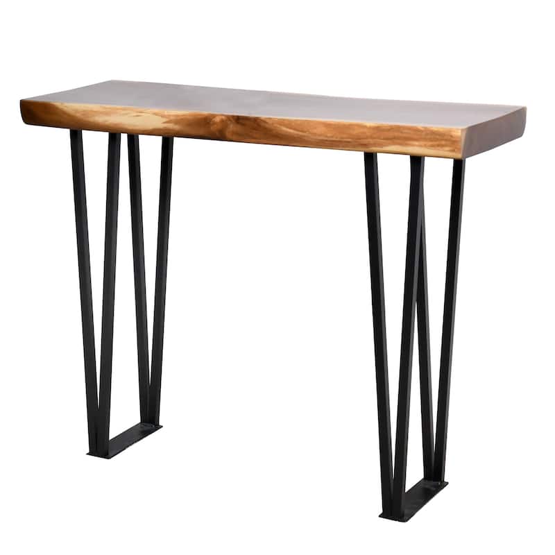 Natural Wood Rectangle Coffee Console Table