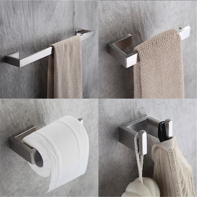Modern Bathroom Hardware Set, Includes 24 Inch Bath Towel Bar