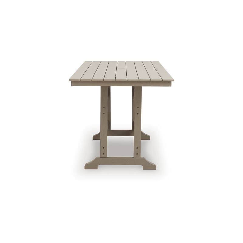 Signature Design by Ashley Sandy Dune Brown Outdoor Counter Height Dining Table - 72" W x 38" D x 37" H
