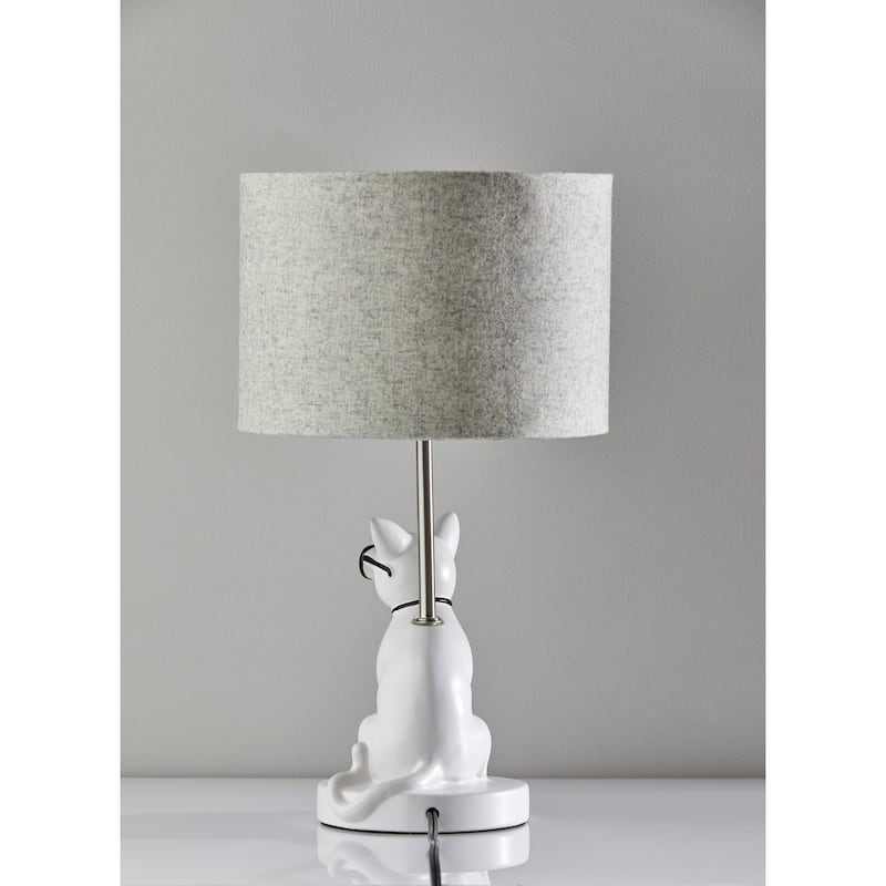 Adesso White Sunny Cat Table Lamp