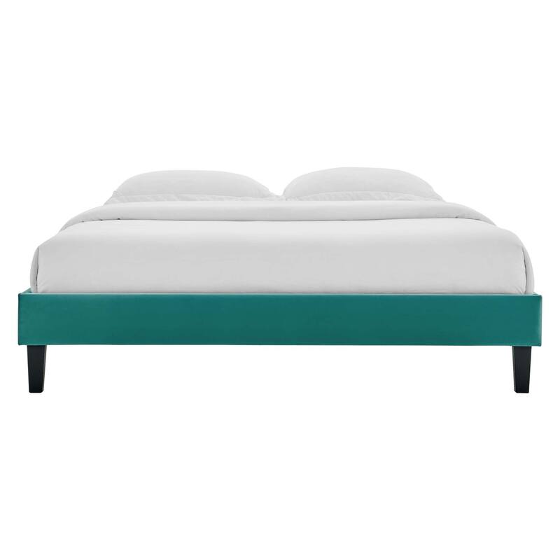 Reign King Performance Velvet Platform Bed Frame