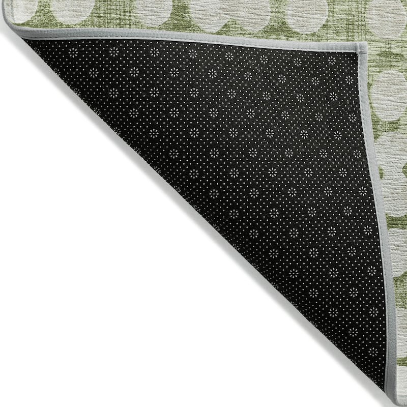 Machine Washable Indoor/ Outdoor Chantille Abstract Dots Rug